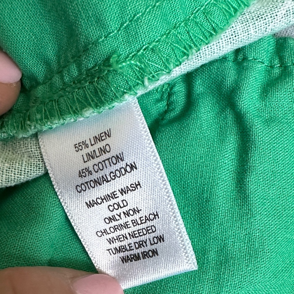LOFT Green and White Elephant Patterned Shorts - Picture 4 of 8
